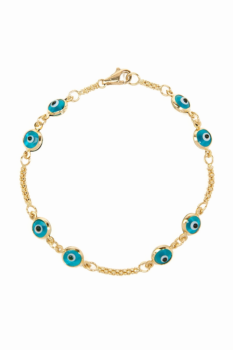 14K Gold Blue Evil Eye Bracelet Big Savings Today Hot Pick of the Day