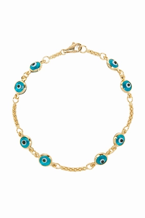 14K Gold Blue Evil Eye Bracelet Big Savings Today Hot Pick of the Day