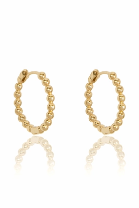 14K Gold Small Bead Hoops Grab Your Savings