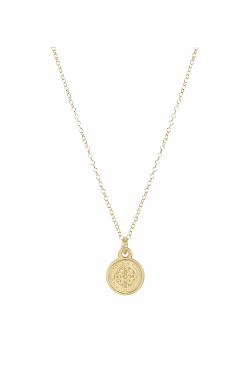16" Necklace Gold - Blessing Small Gold Disc Today Only Steal