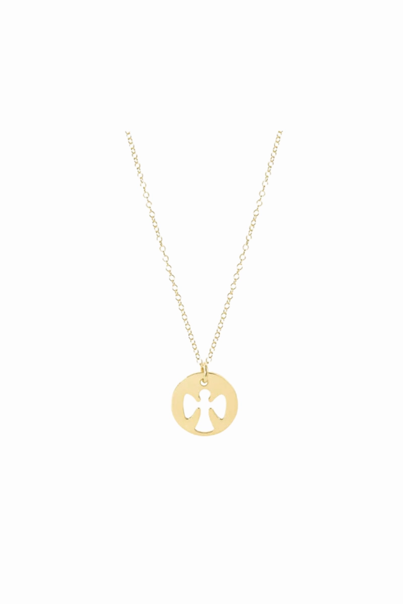 Mega Hot Offer Shop the Savings Now 16" Necklace Gold - Guardian Angel Gold Disc