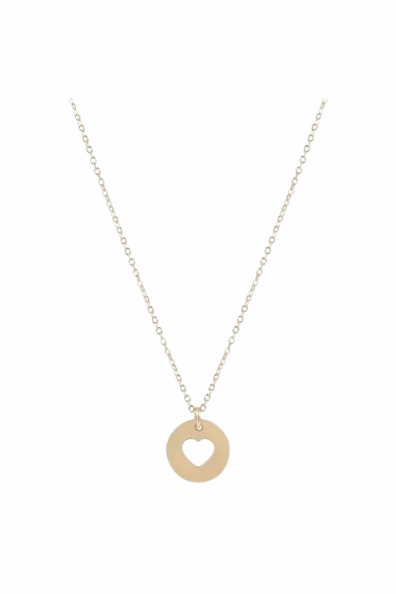 16" Necklace Gold - Love Gold Disk Save More Now Hot Item Clearance