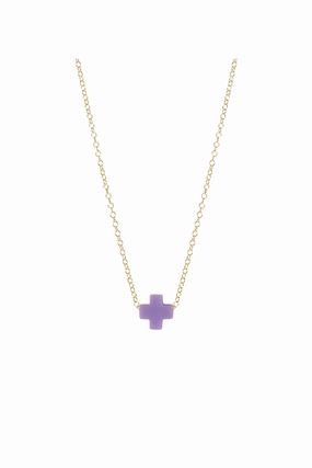 Last Chance Offer Hot Pick Online 16" Necklace Gold - Signature Cross Small Purple
