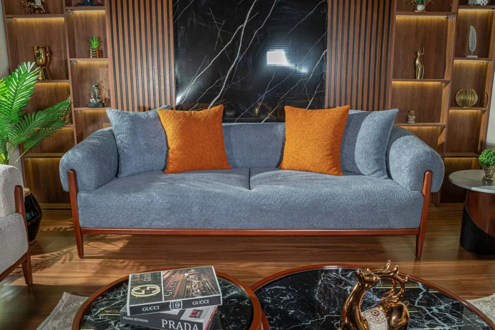 3-seater sofa from Maiden Home, blue - 220x75x75 cm M110453432