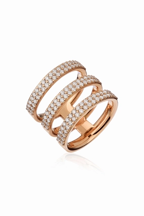 3 Fili Diamond Ring In 18K Yellow Gold Save Big Online Limited Time Sale