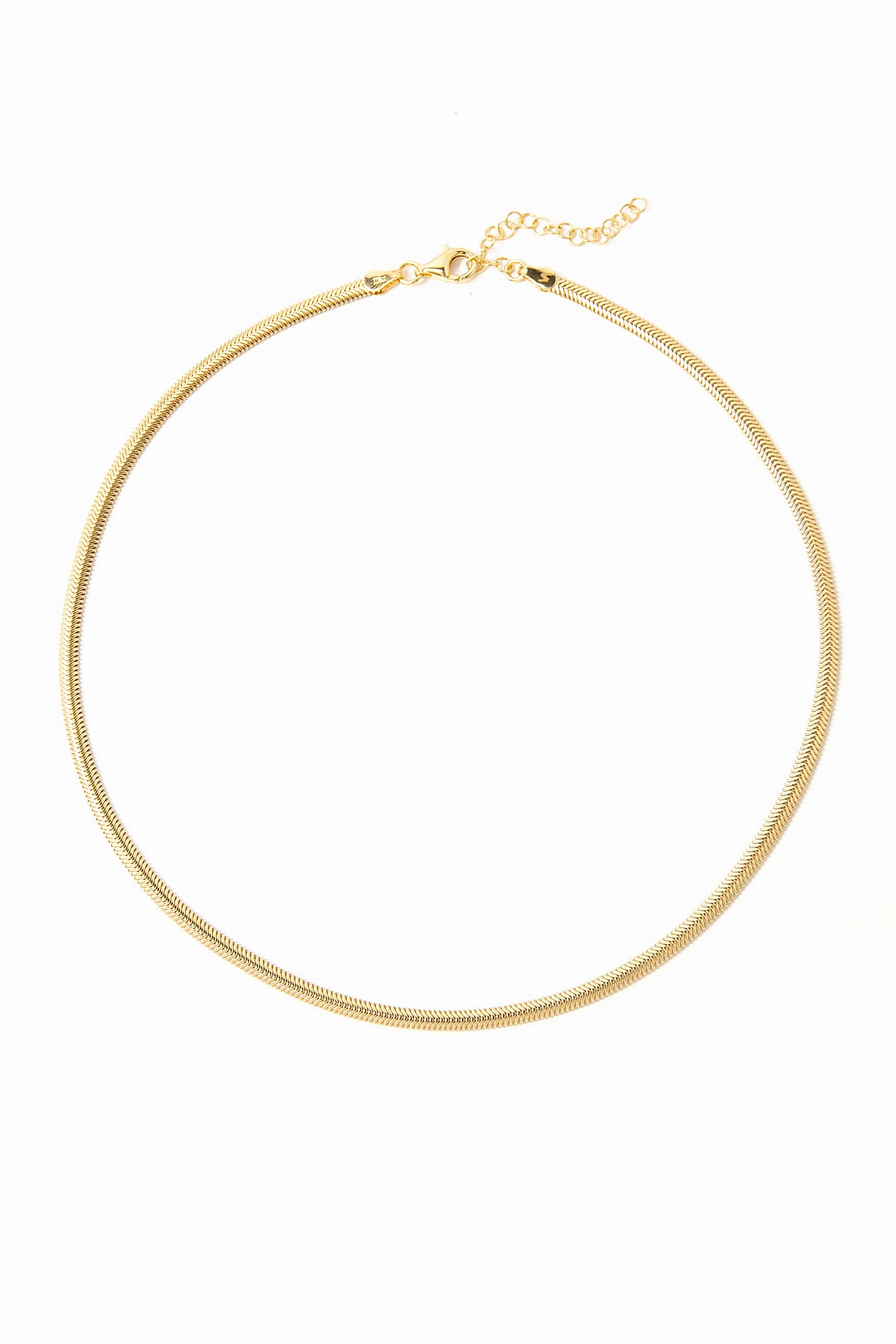 925 Gold Herringbone Chain Necklace Save Today Only Shop Smart Deals