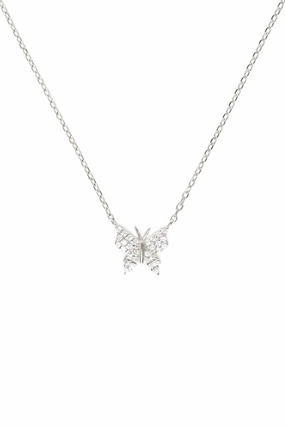 Deal Frenzy Today Dont Miss This Deal 925 Silver Cz Crystal Pav Butterfly Necklace