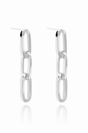 925 Silver Double Link Earrings Dont Miss Big Savings Online Exclusive Offer