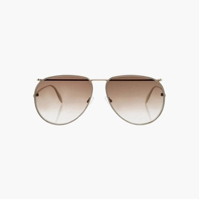 Alexander Mcqueen Brown Gold Metal Sunglasses Limited Offer Alert