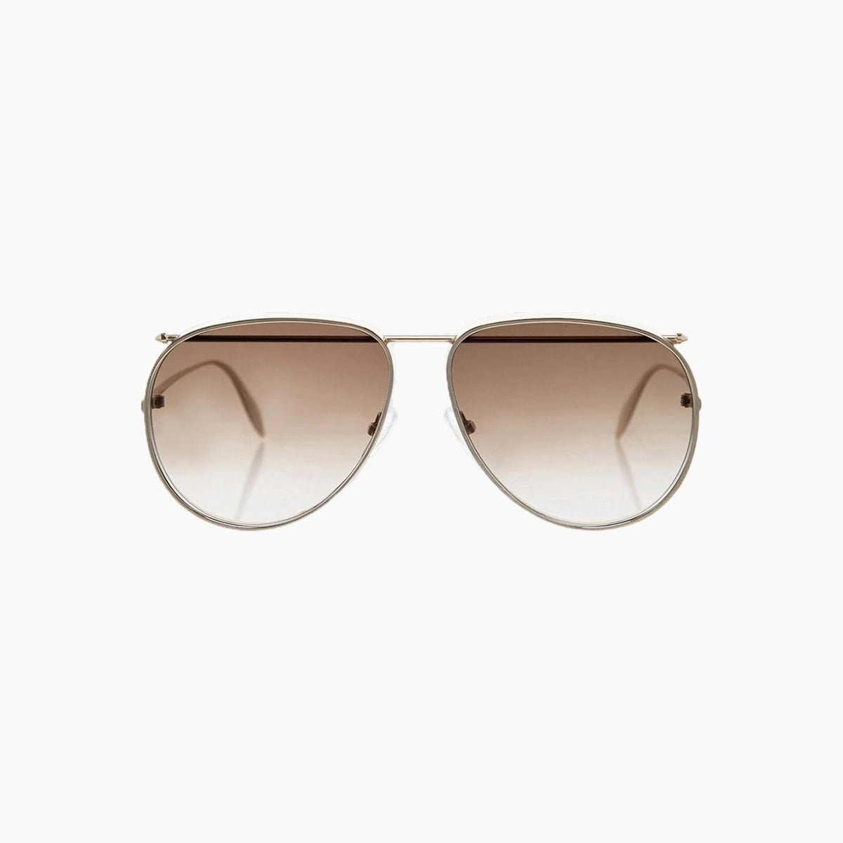 Alexander Mcqueen Brown Gold Metal Sunglasses Limited Offer Alert