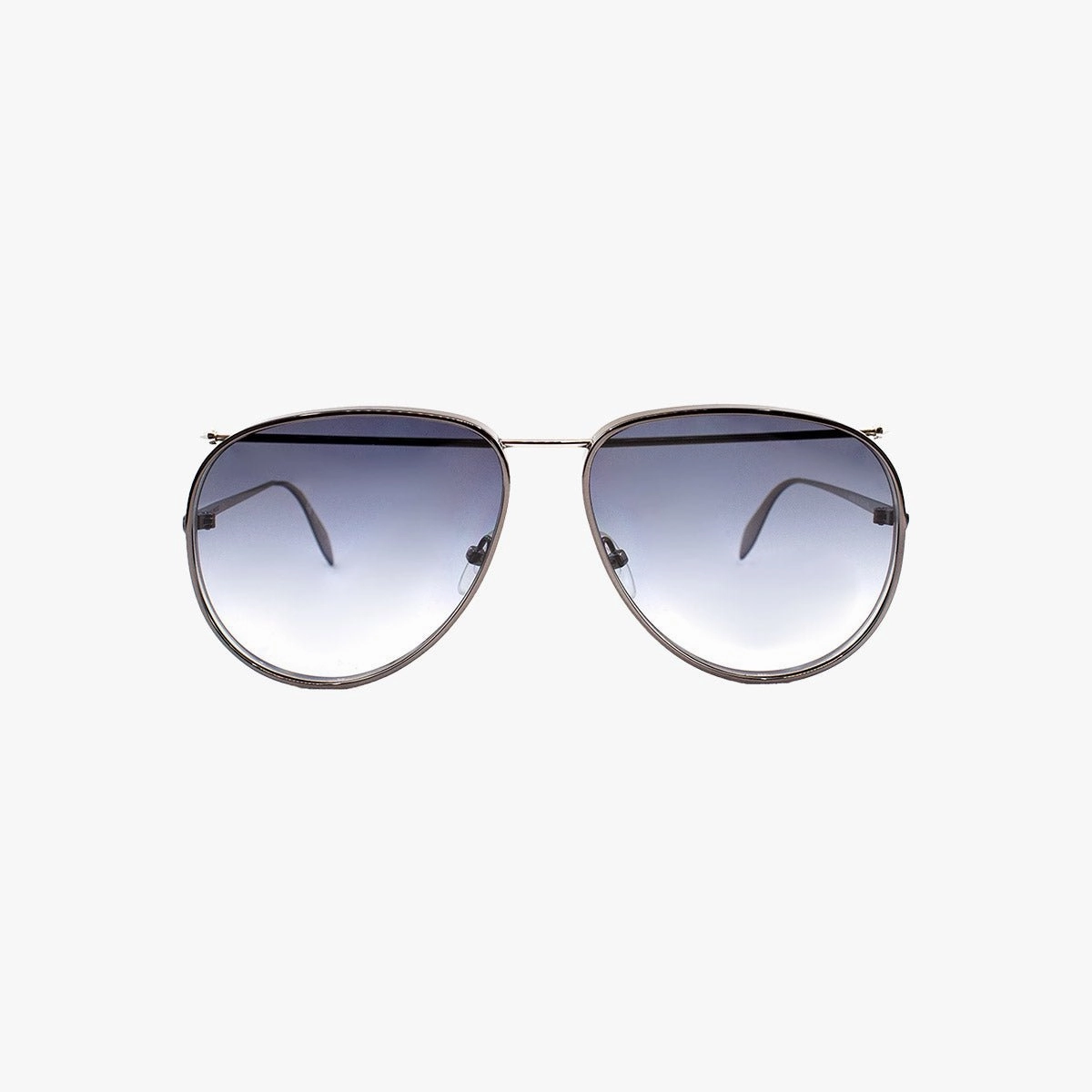 Instant Discount Alexander Mcqueen Pilot Metal Grey Sunglasses