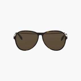Grab It Now Alexander Mcqueen Ruthenium Havana Brown Sunglasses