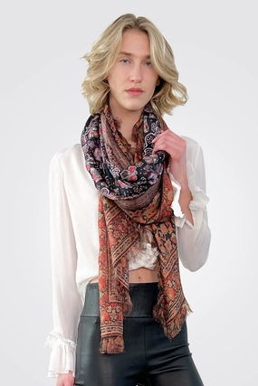 Grab Your Hot Pick Instant Savings Deal Aloe Silk Scarf - Red Print
