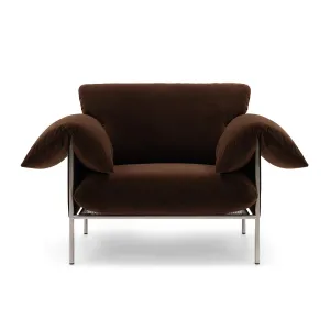Alva Armchair (Brushed Steel Frame, Avalon Piccolo)