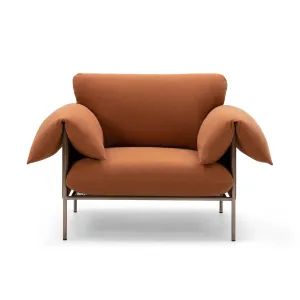 Alva Armchair (Brushed Steel Frame, Cabarita Hazel)