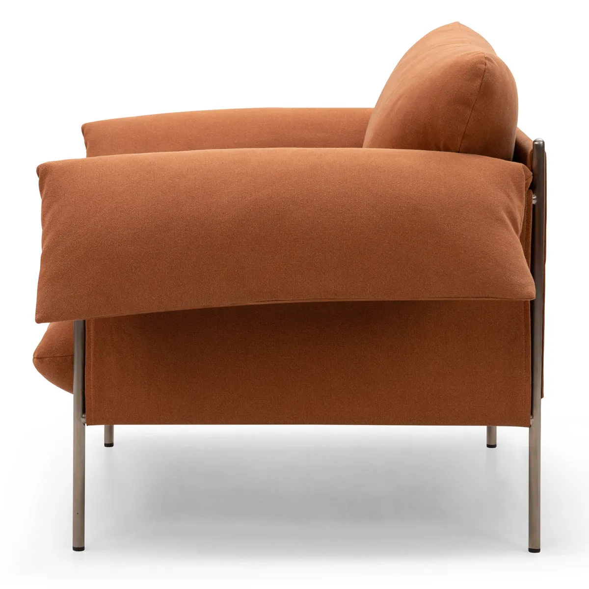Alva Armchair (Brushed Steel Frame, Cabarita Hazel)