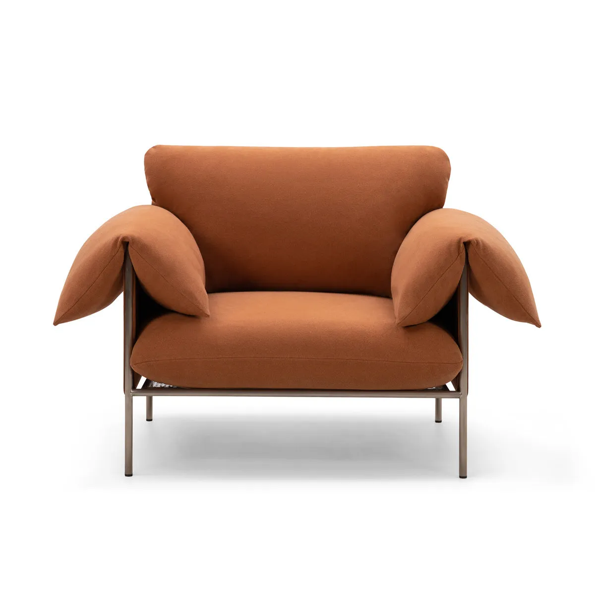 Alva Armchair (Brushed Steel Frame, Cabarita Hazel)