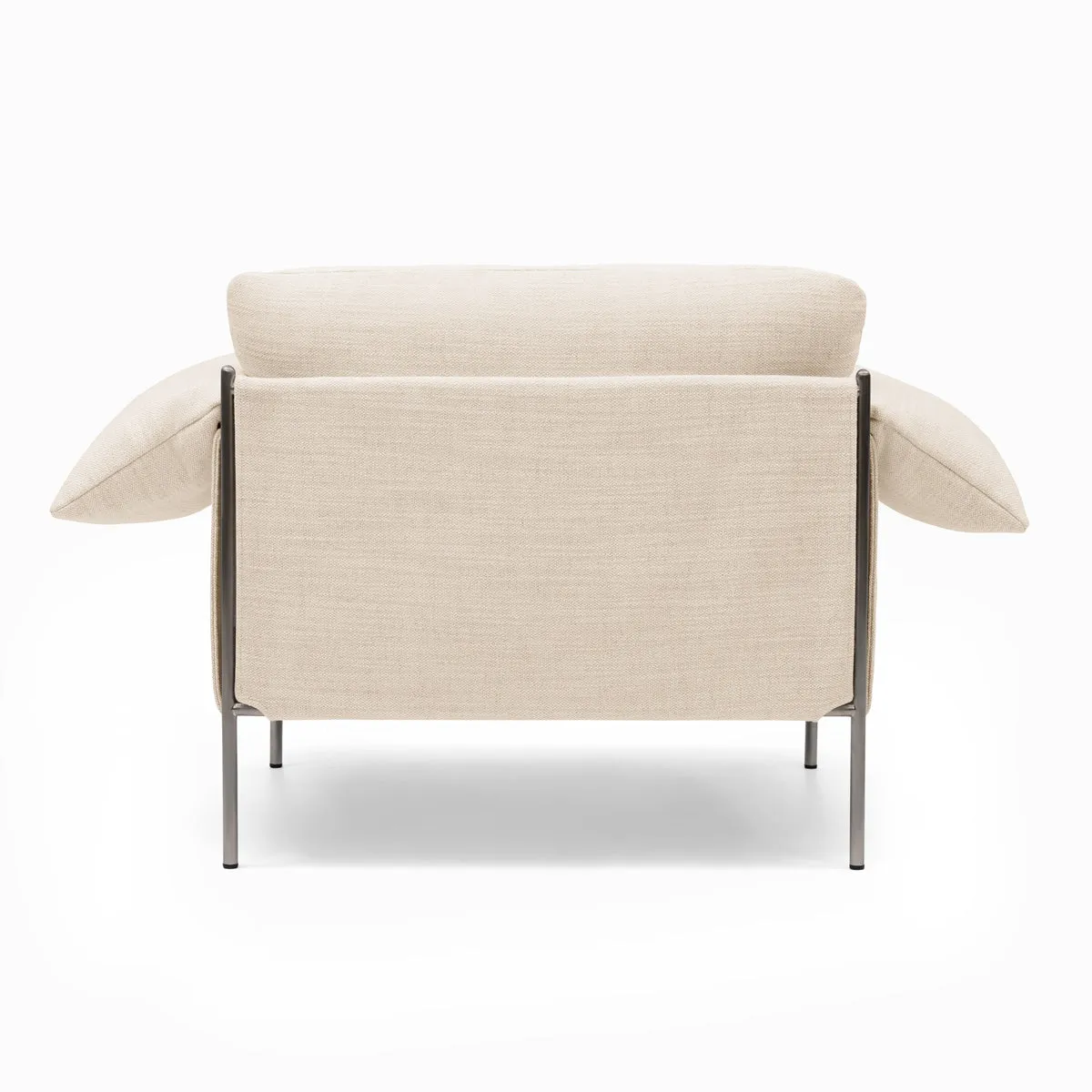 Alva Armchair (Brushed Steel Frame,  Hyams Sable)