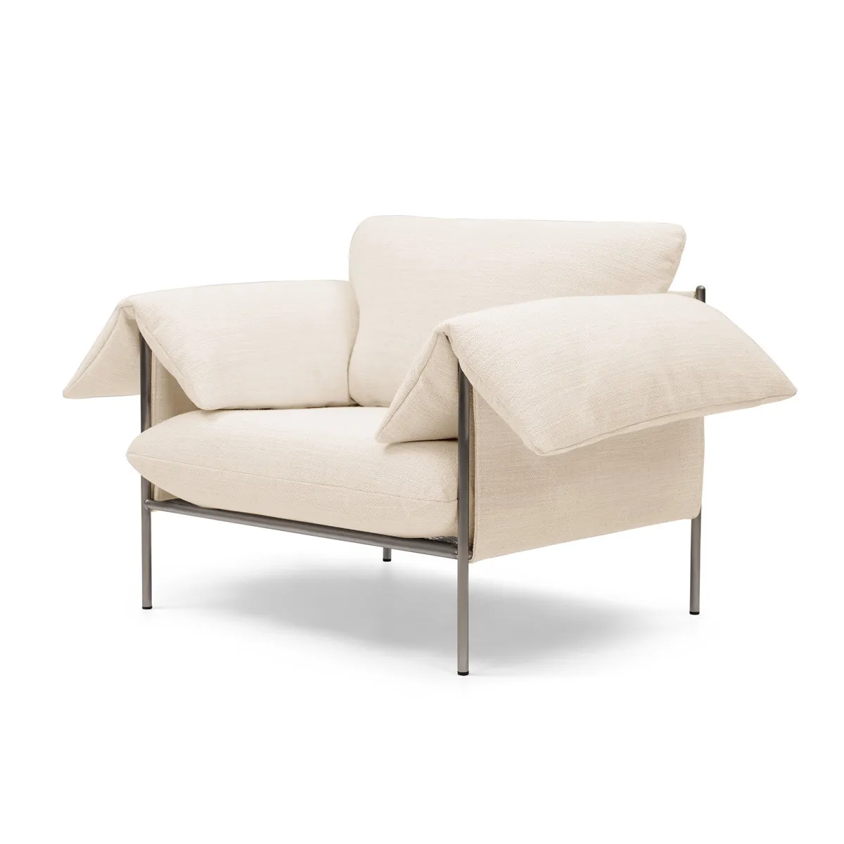 Alva Armchair (Brushed Steel Frame,  Hyams Sable)