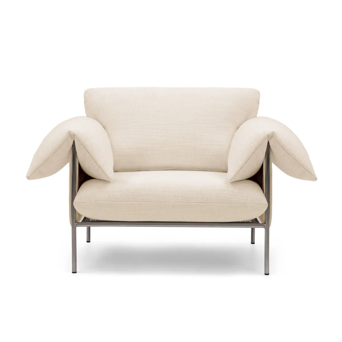 Alva Armchair (Brushed Steel Frame,  Hyams Sable)