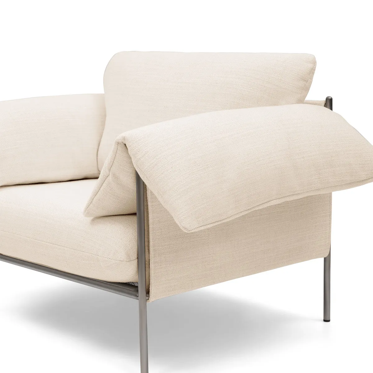 Alva Armchair (Brushed Steel Frame,  Hyams Sable)