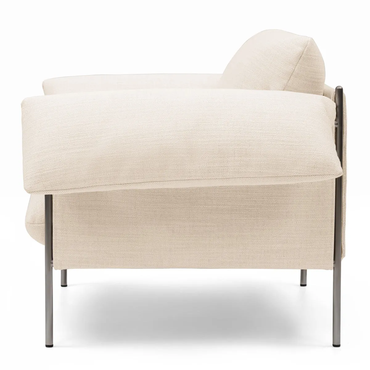 Alva Armchair (Brushed Steel Frame,  Hyams Sable)
