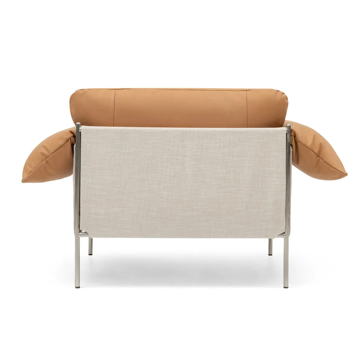 Alva Armchair (Brushed Steel Frame, Simpson Tan)