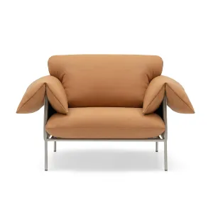 Alva Armchair (Brushed Steel Frame, Simpson Tan)