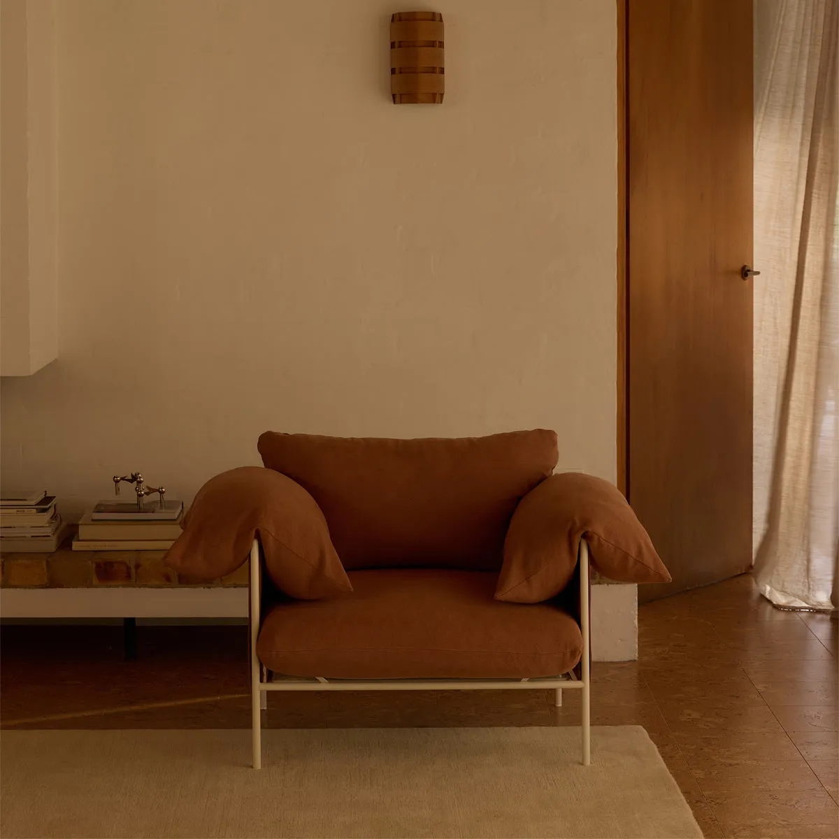Alva Armchair (Nougat Frame, Cabarita Hazel)