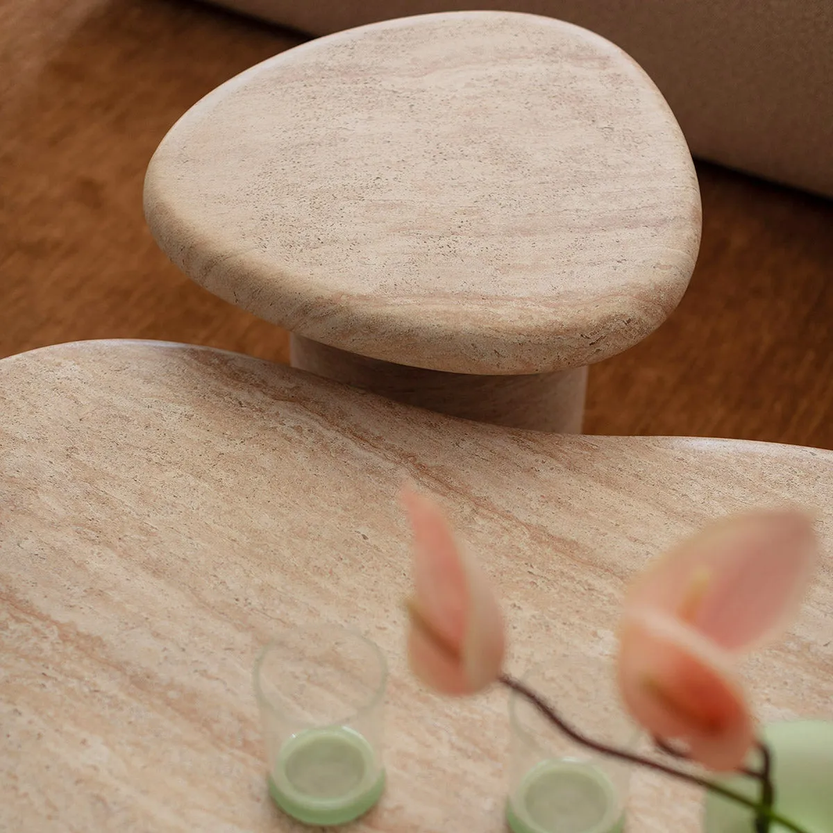 Azzurra Side Table (Travertine Finish)