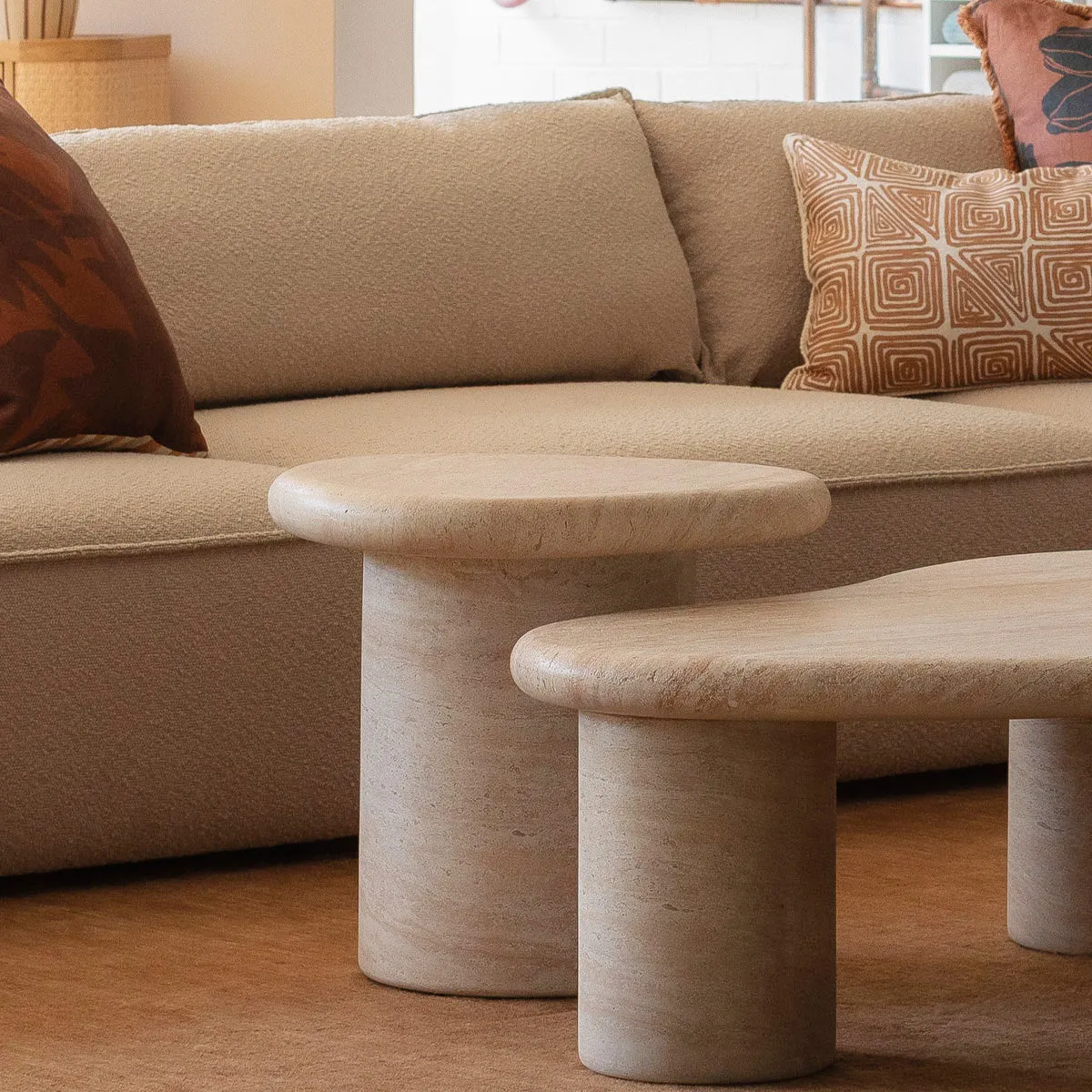 Azzurra Side Table (Travertine Finish)