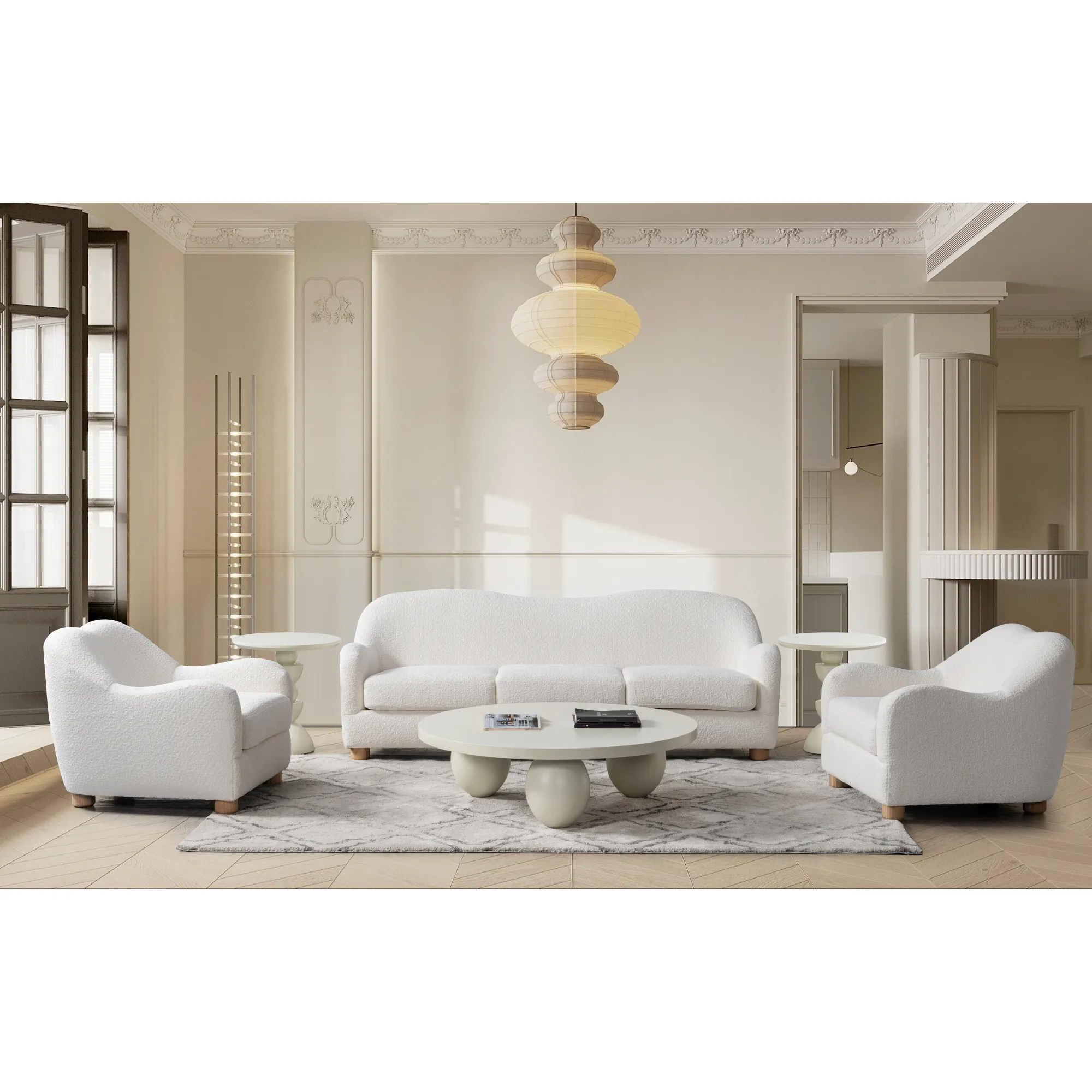 Bali Cream Boucl Sofa