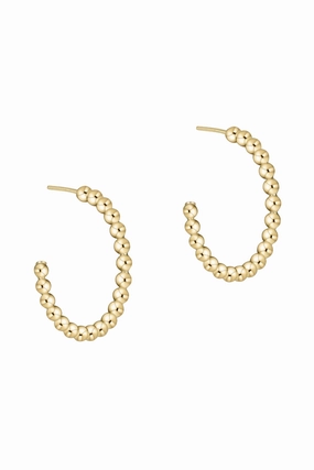 Todays Best Deal Beaded Classic 1.25" Post Hoop 4Mm Gold