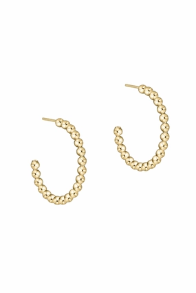 Beaded Classic 1" Post Hoop 2Mm Gold Big Clearance Event Weekend Flash Offer
