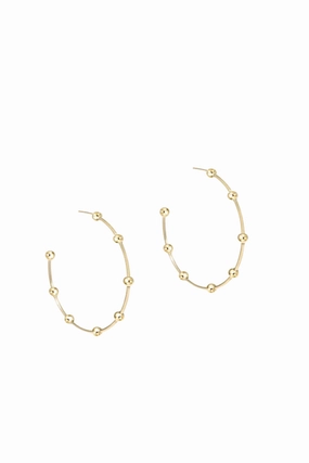 Beaded Simplicity 1.5" Post Hoop 4Mm Gold Save Big Today