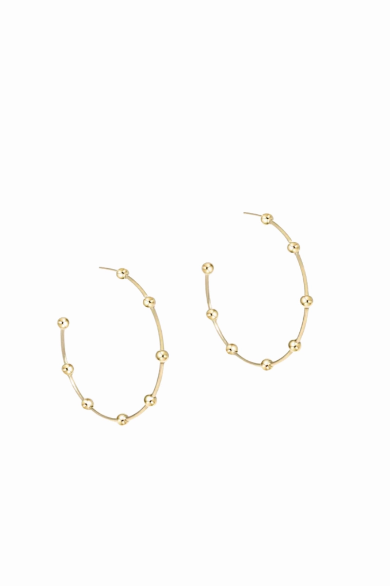 Beaded Simplicity 1.5" Post Hoop 4Mm Gold Save Big Today