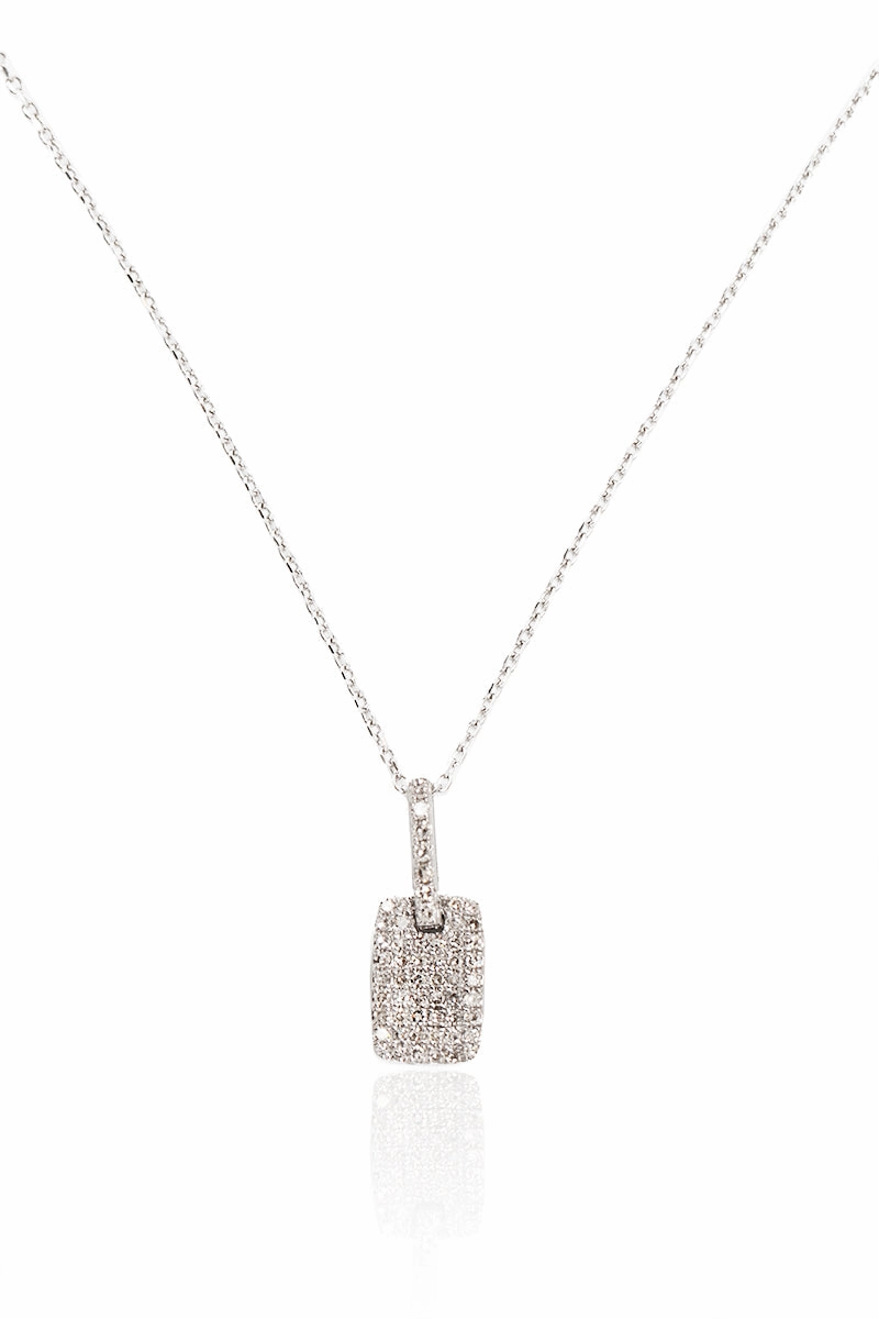 Save More Online Flash Discount Today Micro Mini Pav Diamond Id Tag In White Gold
