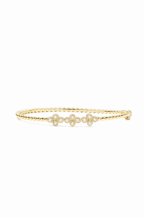 Diamond Fluerette Bangle In 18K Yellow Gold Shop Now & Save