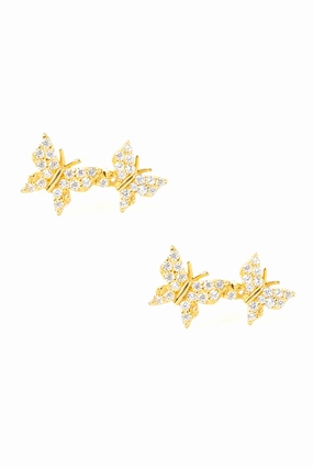 925 Gold Filled Cz Crystal Pav Butterfly Earrings Shop Todays Picks Save More Online