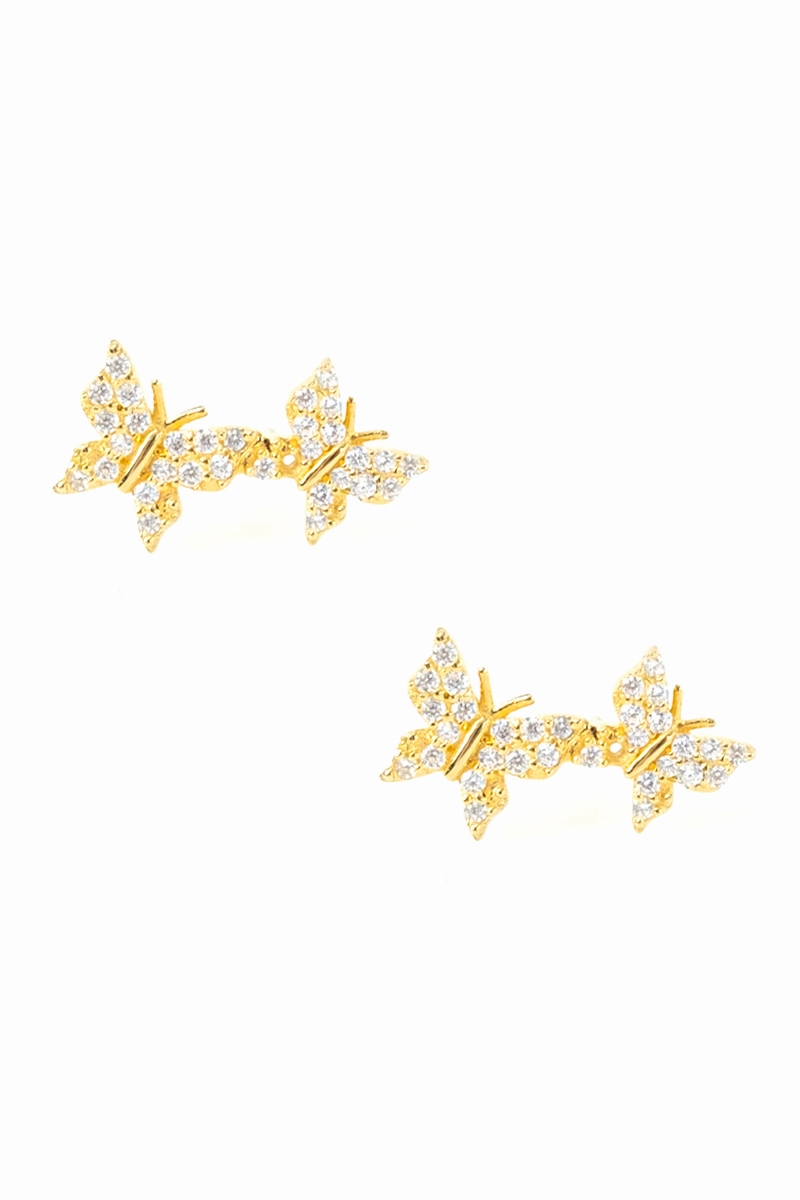 925 Gold Filled Cz Crystal Pav Butterfly Earrings Shop Todays Picks Save More Online