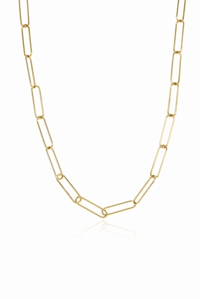 Elongated Paperclip Chain In 14K Yellow Gold Price Slash Today Online Exclusive Deal