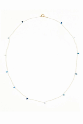 Instant Savings Deal Online Deal Frenzy Sapphire And Keshi Pearl Beaded Necklace