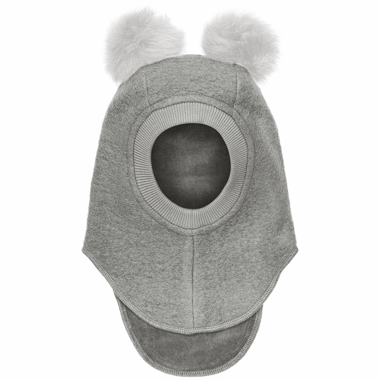 Huttelihut Medium Grey Melange Balaclava Wool Alpaca Pompoms Dont Wait! Save