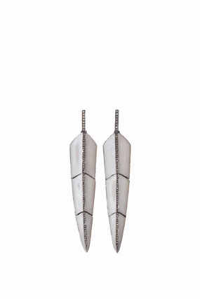 Small Pearl White Enamel Feather Earrings Instant Savings Inside Trending Now Discount