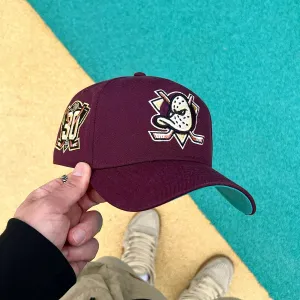 New Era 9Forty A-Frame Nhl Anaheim Ducks Maroon / Teal Uv Snapback Dont Miss Out!