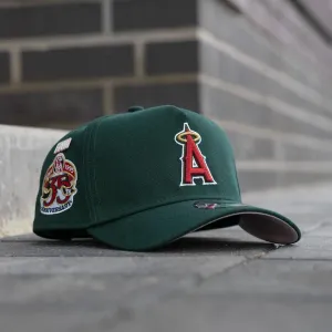 Dont Miss Out! New Era 9Forty A-Frame Mlb Anaheim Angels 35Th Anniversary Dark Green / Pink Uv Snapback Cap