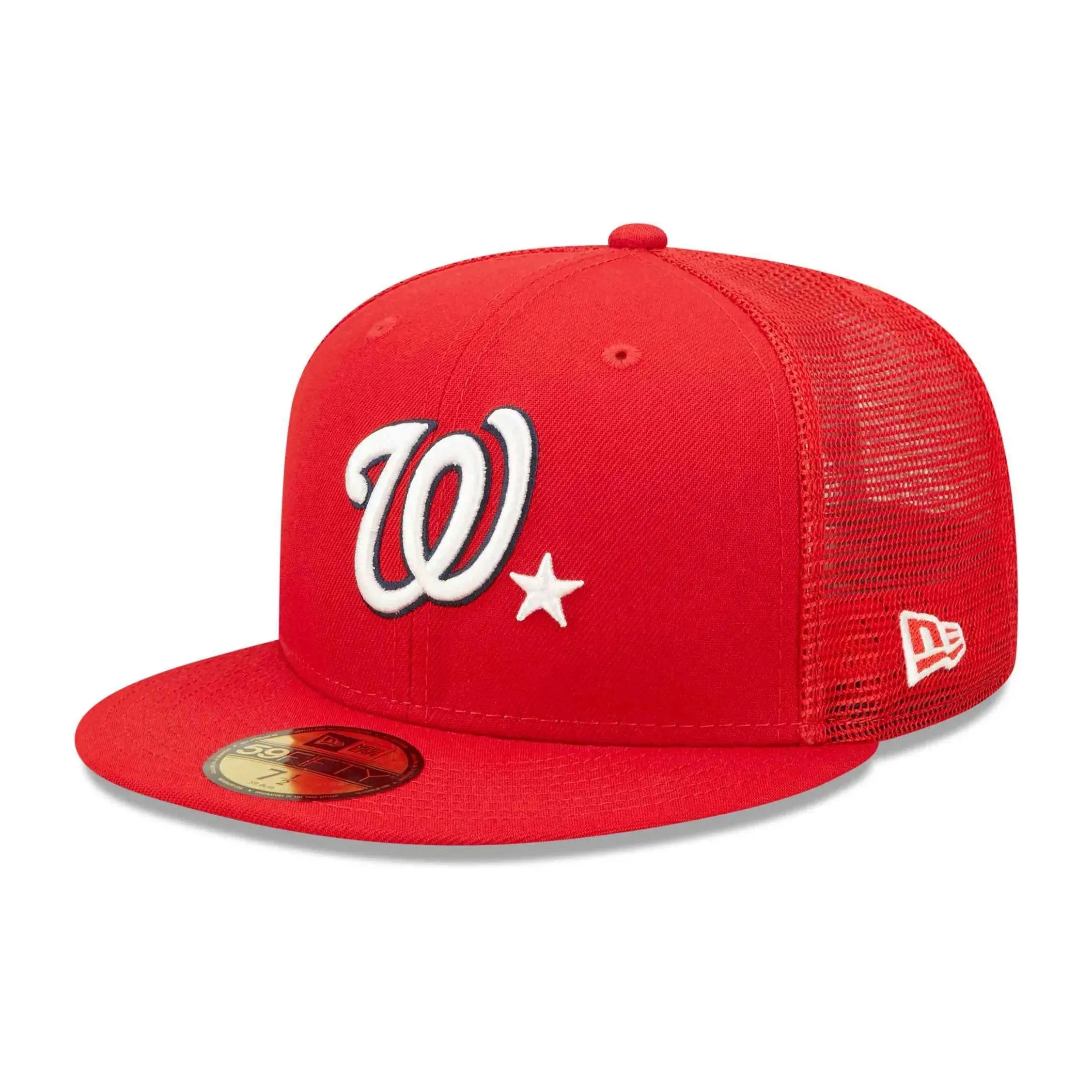 Online Exclusive Steal New Era 59Fifty Mlb Washington Nationals All Star Game 2022 Red / Tropic Red Uv Fitted Trucker Cap