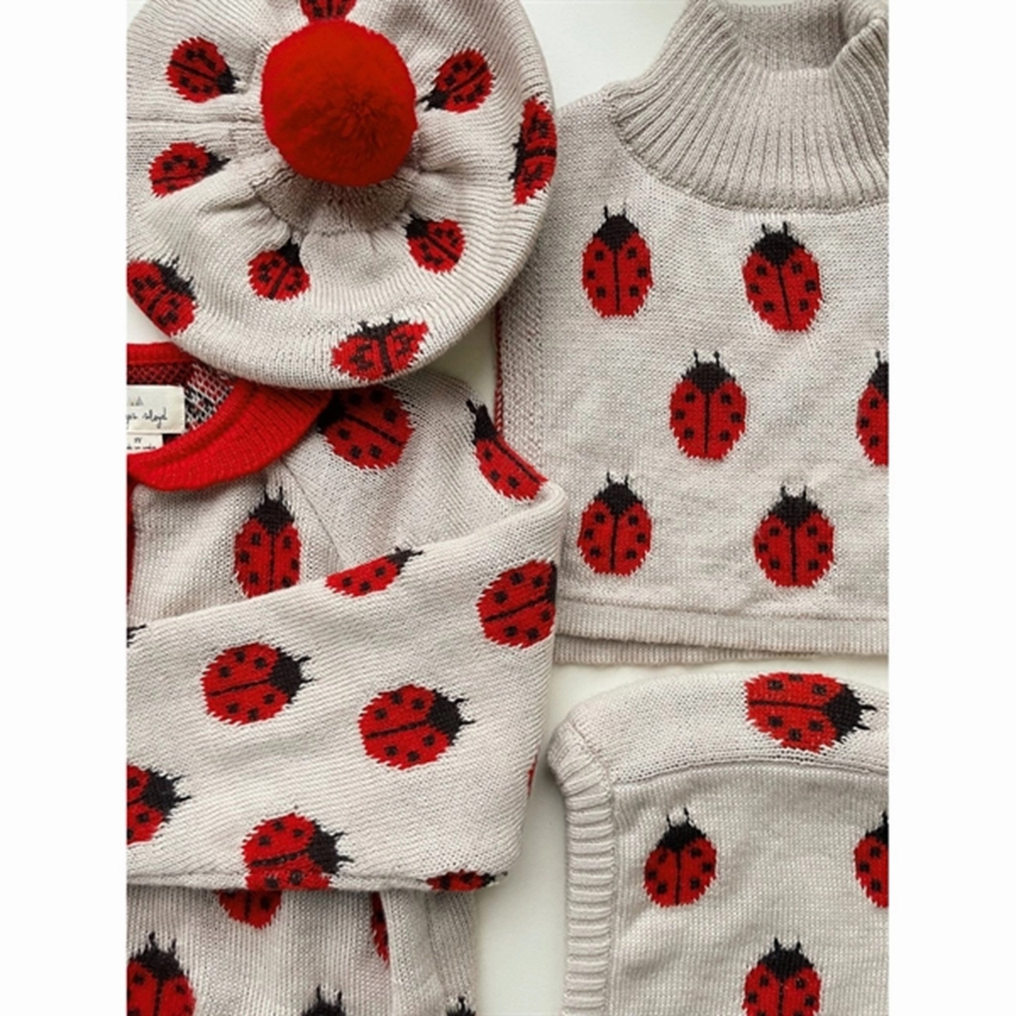 Limited Time Discount Konges Sljd Ladybug Belou Knit Woll Neckwarmer