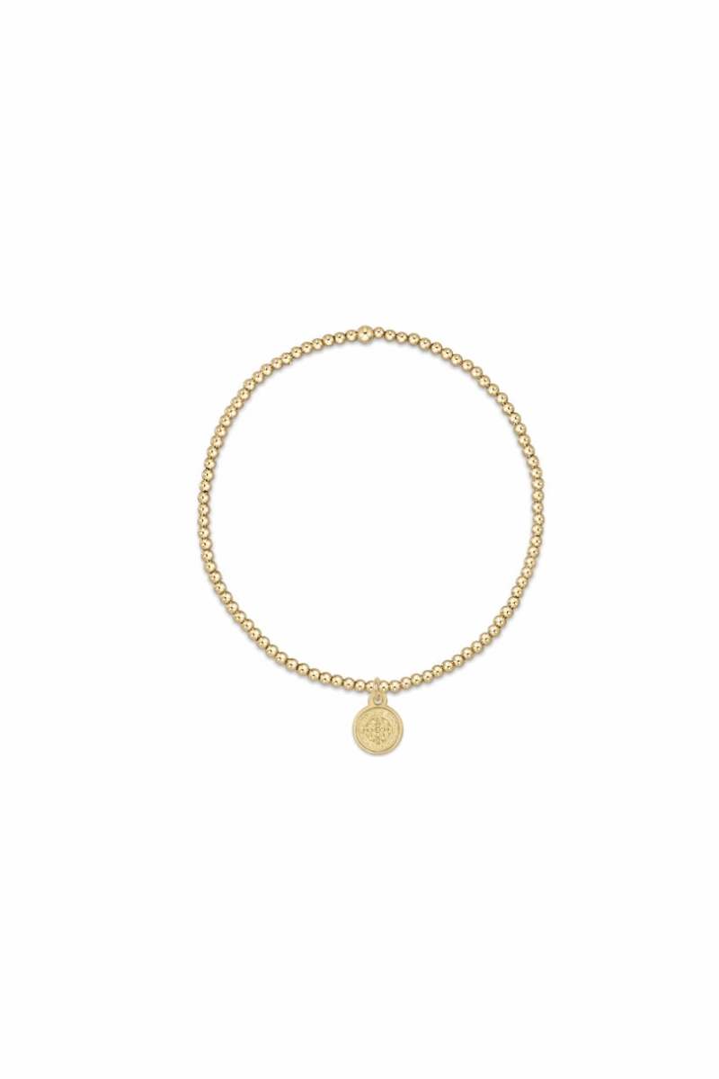 Classic Gold 2Mm Bead Bracelet- Blessing Small Gold Disc Must-Have Steals