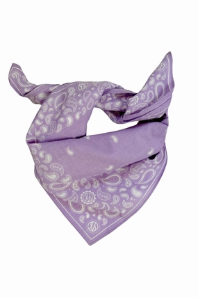 Clearance Sale Cotton Paisley Scarf 55 Cm. Lavender